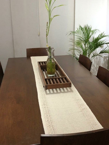 Camino De Mesa Tejido En Telar Maria 1 M X 40cm ( Natural ) 0