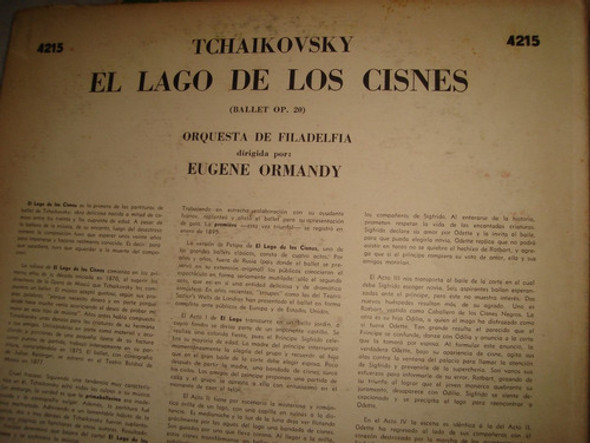 Tchaikovski. Lago De Los Cisnes.filadelfia. Ormandy. Excelen 1
