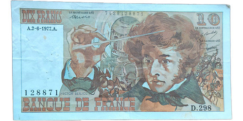 Antiguo Billete 10 Francos Francia 1977 Pick 150 0