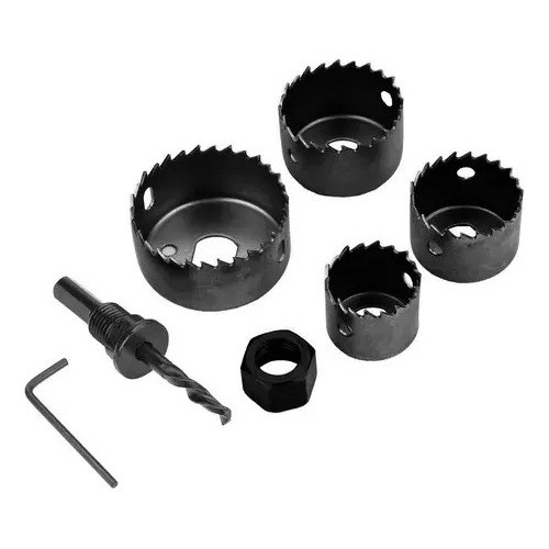 Juego Set Sierras Mechas Copa Madera Yeso Plastico 6 Pzas Fu 0