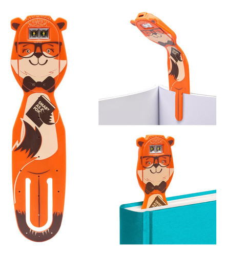 Separador De Libro Con Luz Recargable Por Usb (zorro Lector) 0