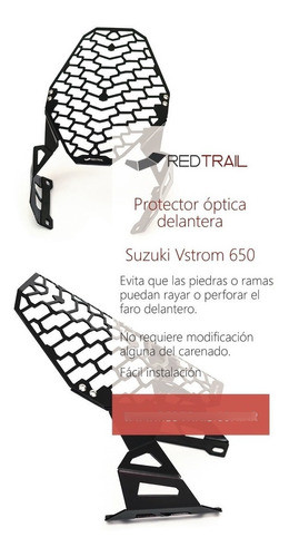 Suzuki Vstrom 650 - Protector Cubre Faro Óptica Redtrail 1