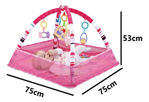 Tapete Atividades Rosa Estimulador Cercadinho + Nana Urso 1