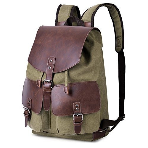 Vbiger Canvas Backpack De Gran Capacidad Travel Daypack Bols 0