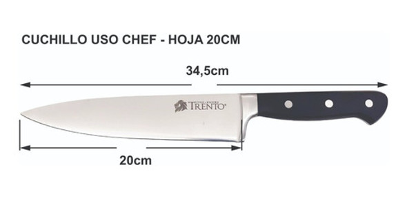 Cuchillo Trinche Charia Set Asador Trento Gourmet Acero Inox 1