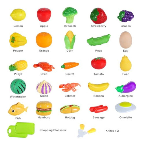 Holady Juego De 64 Piezas De Comida De Juego Para 1