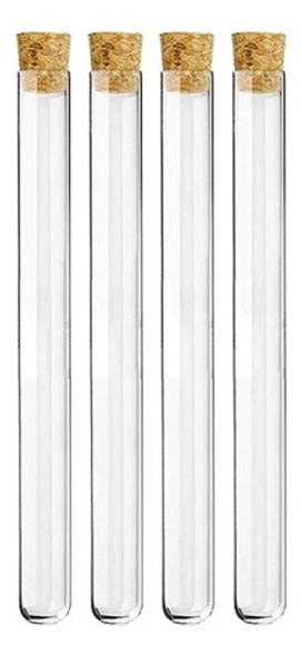20 Tubos De Ensayo Fondo Redondo 18x180mm C/ Corcho 0
