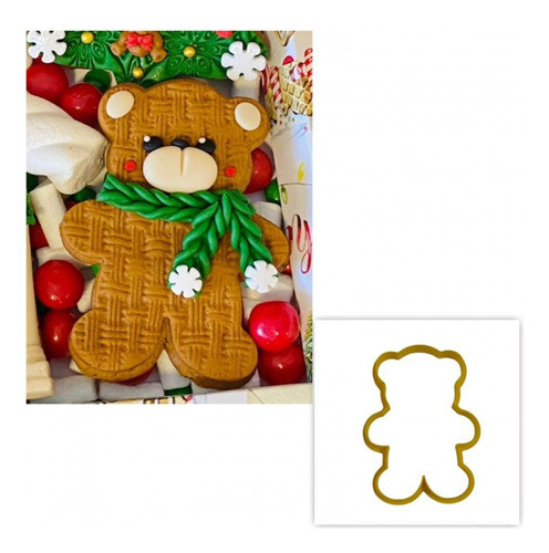 Cortador Urso Ursinho De Natal 9,7cm 0