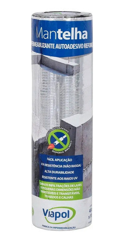 Membrana Auto Adhesiva Manthela 100cm Viapol Pro X10 Metros 0