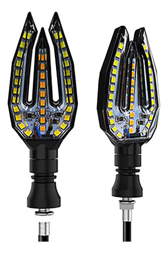 Juego Faros Luz De Giro Led Blanco Y Ambar Para Motos A-vip 0