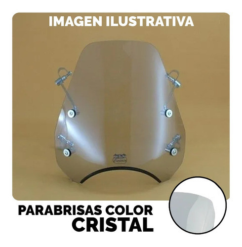 Parabrisas Moto Sport Clasico 4 Agarres Curtain Cristal - Um 0