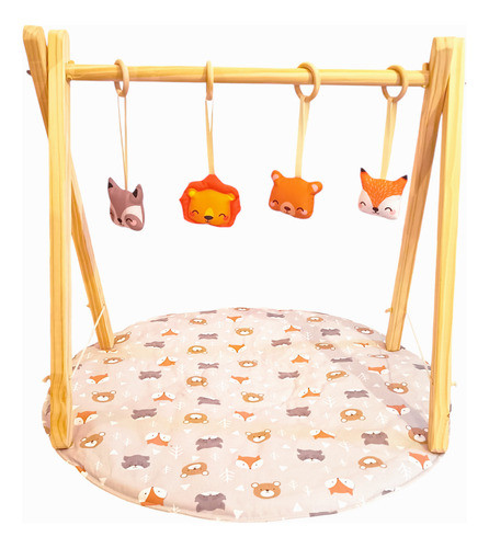 Gimnasio Para Bebes Montessori De Madera Incluye Play Mat 0