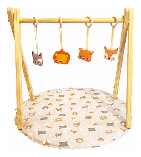 Gimnasio Para Bebes Montessori De Madera Incluye Play Mat 1