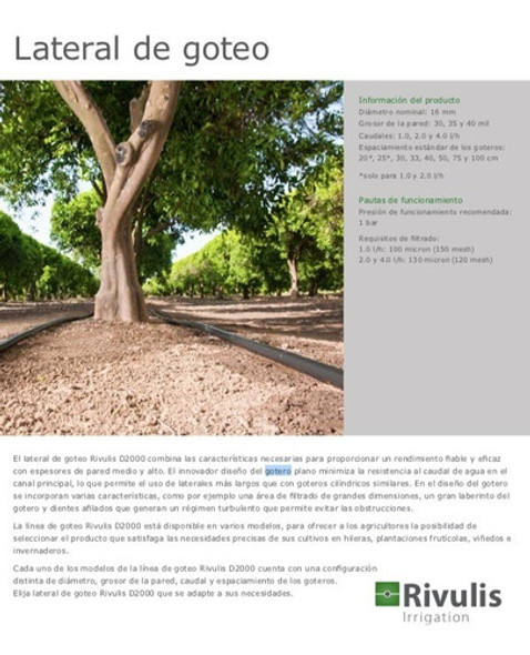 Riego Por Goteo Manguera X 200 M Goteros Integrados C/ 30 Cm 1