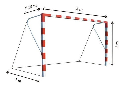 1 Red Arco Papi Futbol Salon Chico 3 X 2 M Polietileno 2,3mm - Resistente Sol Y Lluvia - Hay Stock 1