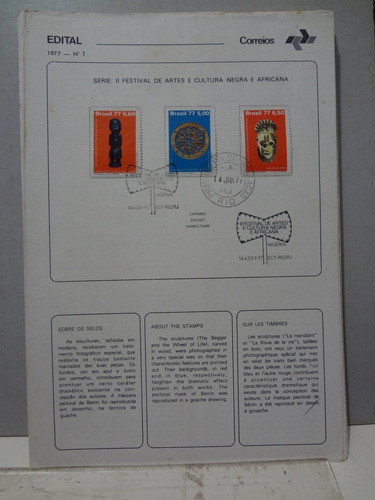 Edital 1977 Nº 1 / 3 / 5 / 6 / 8 / 9  Com Carimbo Fdc 0