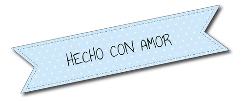 Stickers Hecho  Con Amor Banderín Emprendimiento 12u 0