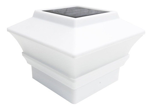 Iglow White Outdoor Garden 4 X 4 Solar Led Post Deck Cap Squ 1