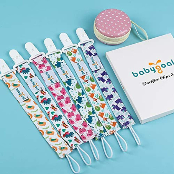 Clips De Chupete Babygoal, Paquete De 6 Porta Chupetes Para 1