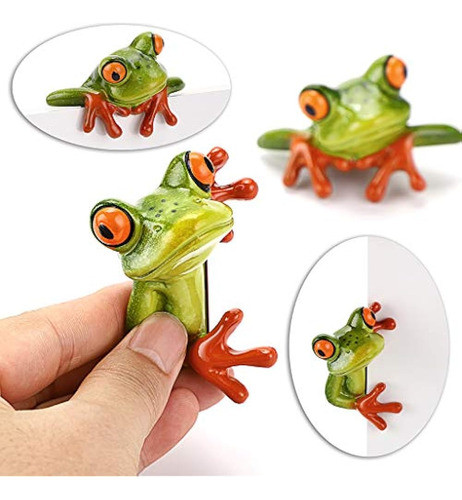 Juxyes Juego De 2 Figuras De Rana Artesanales En 3d De Resin 1