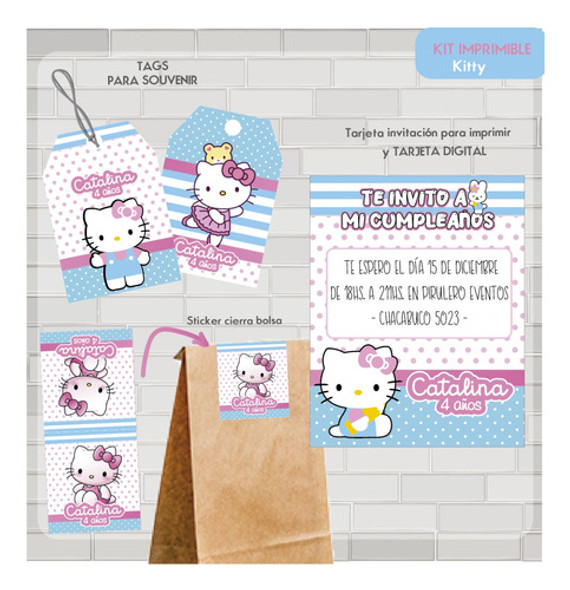 Kit Imprimible Personalizado Cumpleaños Candy Bar Kitty 1 Kit Imprimible Personalizado Cumpleaños Candy Bar Kitty 1