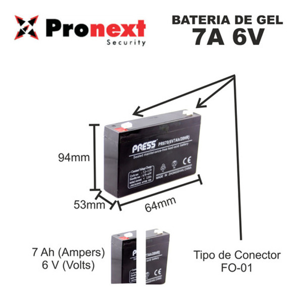 6v 7ah Bateria De Gel Press 1