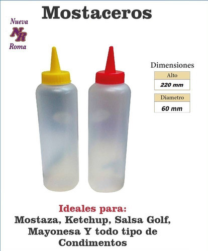 Mostaceros Plasticos - Pomo Para Aderezos 22cm X10 1