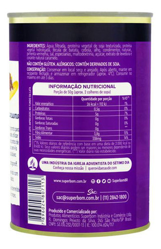 Kit 2 Escalope Ao Molho Caseiro Vegetal Superbom Lata 380g 1