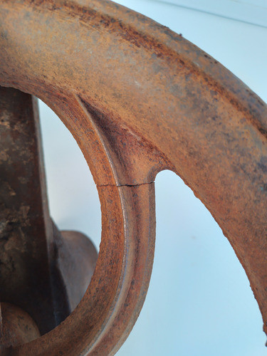 Robusta Antigua Roldana 34cm Diámetro De Guinche Grúa ? 1