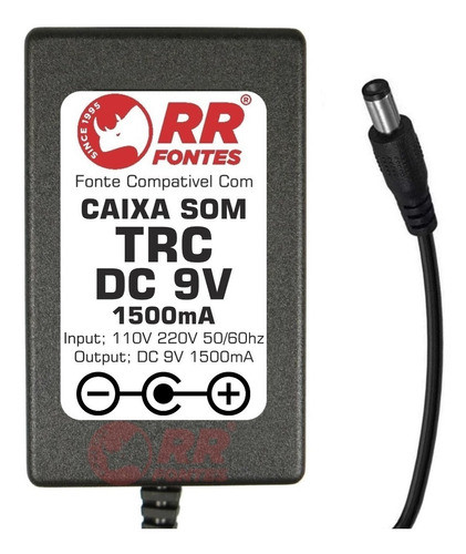 Carregador Fonte Dc 9v Para Caixa Amplificada Trc Trc 5535 0