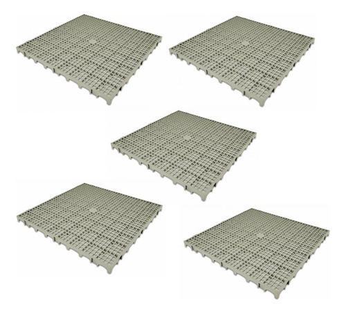 Piso Plástico Cinza 50x50 - Kit 05 Peças 0