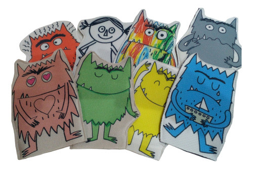 El Monstruo De Los Colores Kit X 8 Unidades Titeres Manopla 0