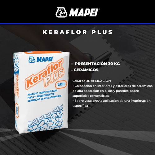 Combo Pegamento Ceramica Keraflor + Pastina Varios Mapei 1
