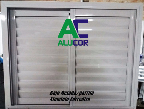 Bajo Mesada Aluminio Corredizo 82x92 Con Vidrio Esmerilado 1