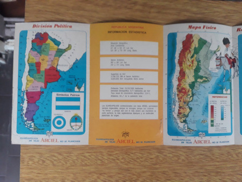 Antiguo Folleto Atlas Escolar Republica Argentina Arciel 1