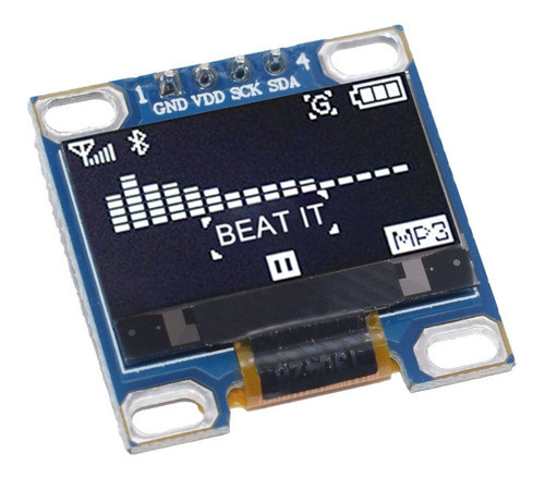 Display Oled 0.96 Pulgadas 128x64 Ssd1306 I2c Blanco Arduino 0