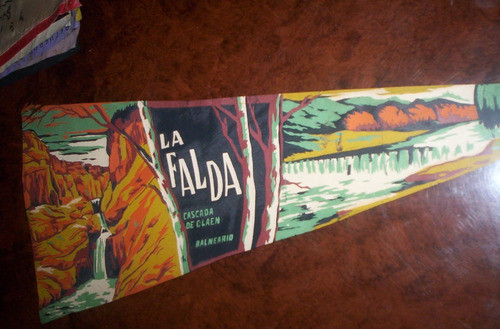 Antiguo Banderin La Falda Cascada De Olaen Banderin N*6 1