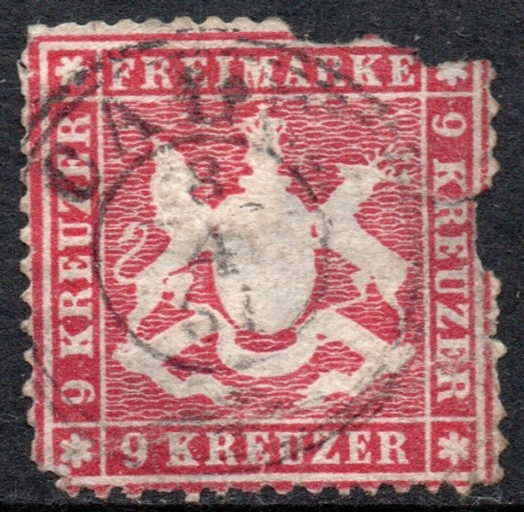 Wurtemberg (alemania) Sello Deteriorado Escudo X 9k Año 1859 0