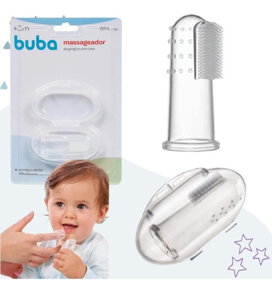 Massageador De Gengivas Com Estojo Buba Em Silicone Dedeira 0
