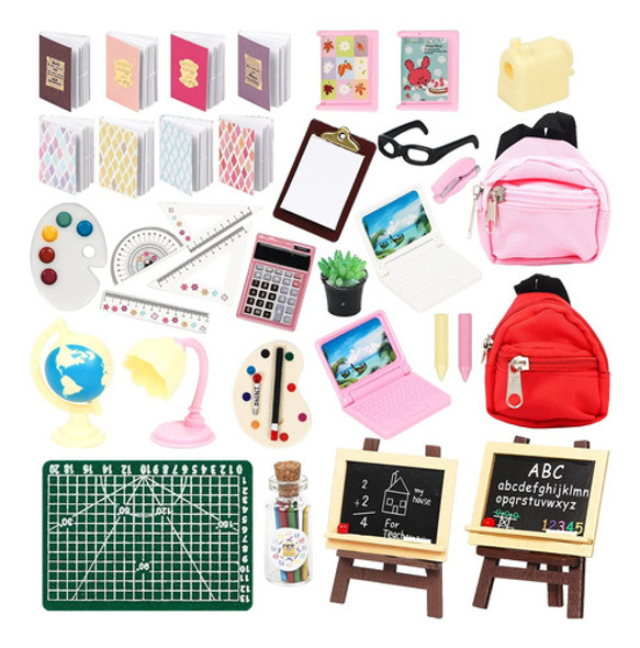 Accesorios Para Casa De Muñecas, 34 Piezas, Miniatura Diy 0 Accesorios Para Casa De Muñecas, 34 Piezas, Miniatura Diy 0