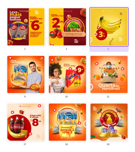Pack Canva Supermercado 270 Artes Editáveis Mídeas Sociais 1