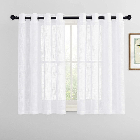 Ryb Home Cortinas Cortas Transparentes - Lino Texturizado Co 0