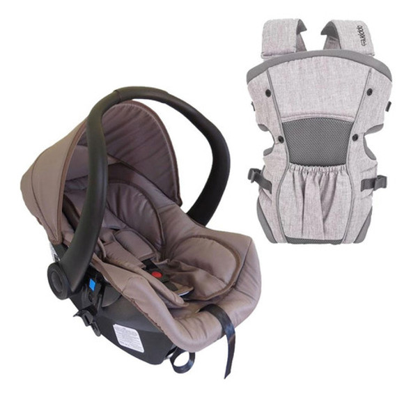 Kit Bebê Conforto Cocoon Preto Cappuccino Com Canguru Muuv 0 Kit Bebê Conforto Cocoon Preto Cappuccino Com Canguru Muuv 0