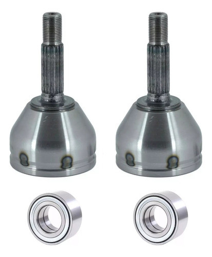 Kit 2 Homocineticas + 2 Rulemanes Delanteros Renault R19 0