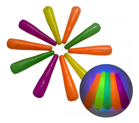 Maraca Zanahoria Fluo Plastico X1 Unidad Colores Surtidos 1