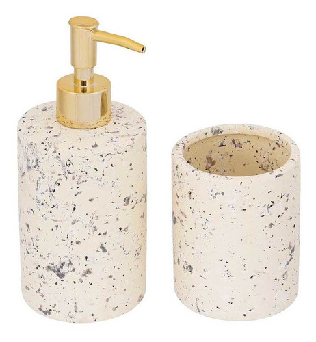 Kit 2 Peças Para Banheiro Cerâmica Areia 11758 Mart 0