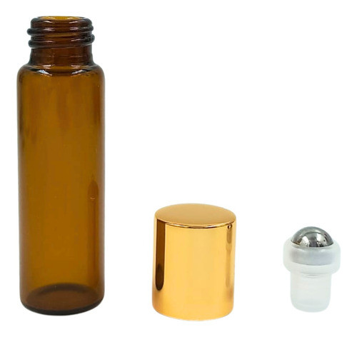 20 Frascos Ambar 5ml Rollon Tampa Dourada P/ Brilho Labial 1