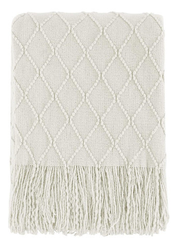 Manta De Sofá Knitted Tejido Suave Beige, 127cm X 152cm 0