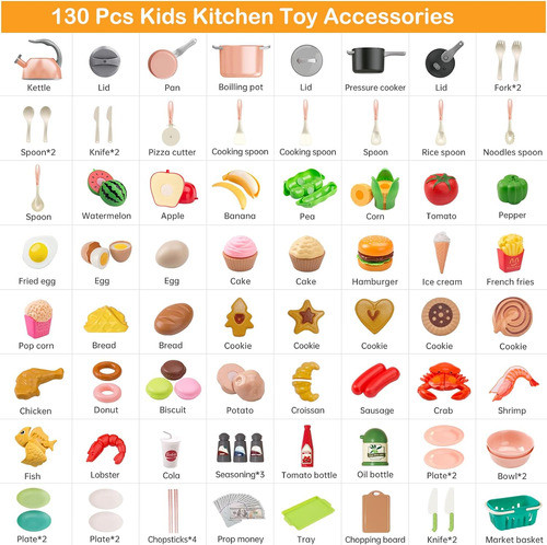 Juego De Cocina Para Niños De 396 Metros, Incluye Utensilios 1
