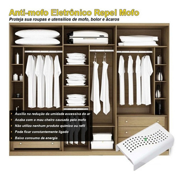 03 Desumidificador Anti Mofo Eletrônico Anti Ácaros -cabo 5m 1